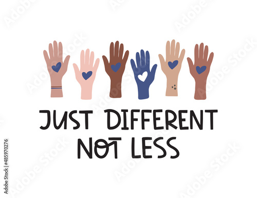 Autism Awareness Day vector illustration. Hand drawn autistic support lettering quote on white background. Mental disorder, psychology disease typography. Template for t shirt print.