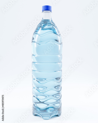 1 plastic water bottle, blu...