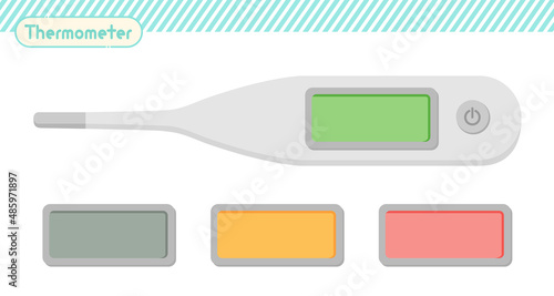 体温計のイラスト【交換パーツ付き】
