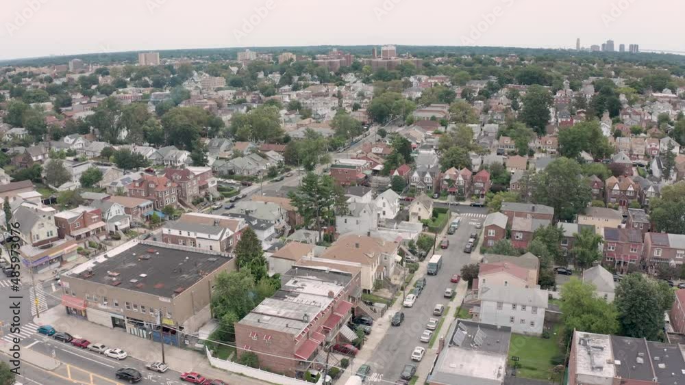 Camera moves over neighborhood in the Bronx. Camera moves over neighborhood in the Bronx.