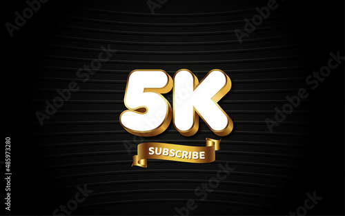 5k subscriber gold editable 3d text effect design