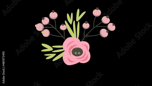 Wedding Floral Element With Alpha Background(1920x1080) 