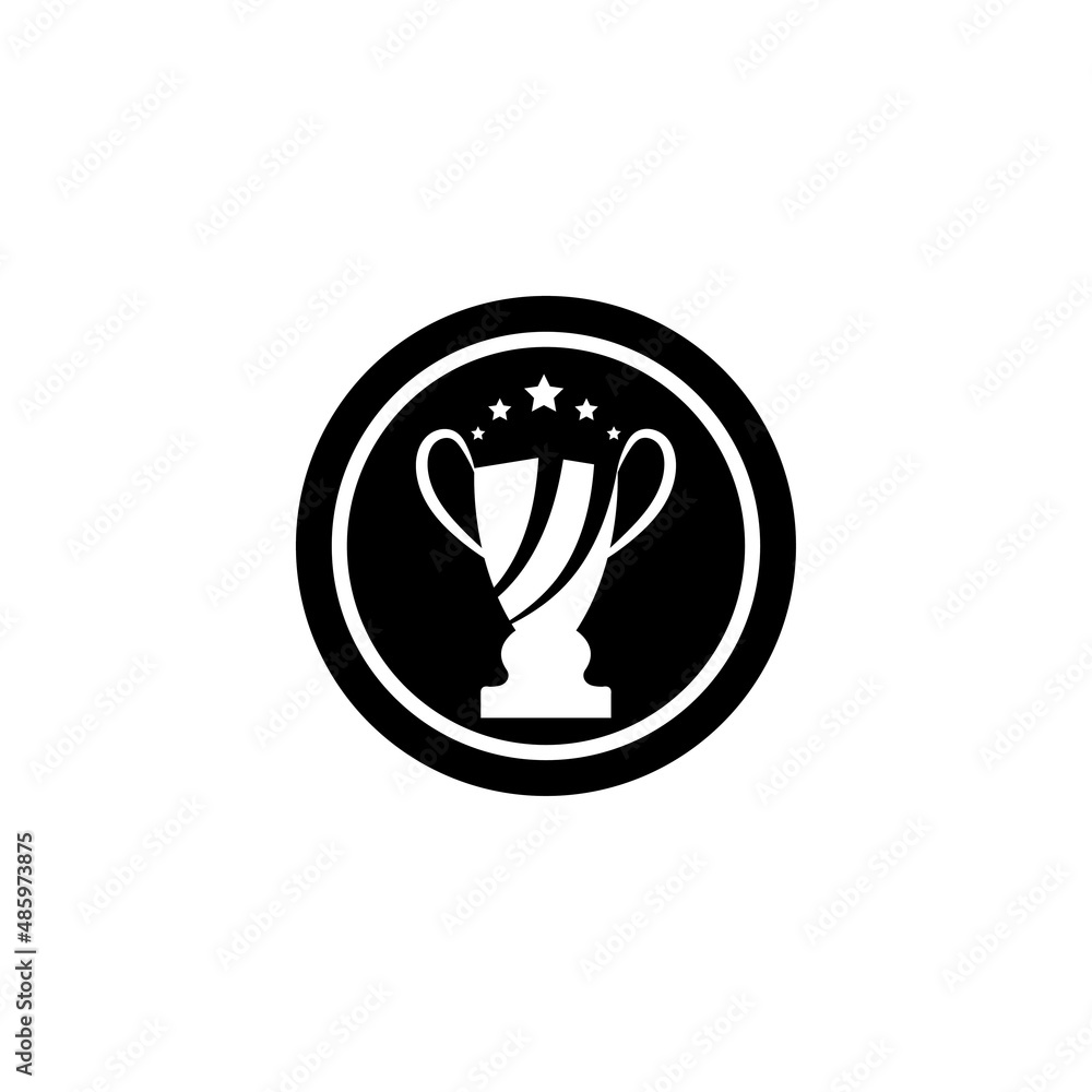 Obraz premium Trophy vector logo icon.champions trophy logo icon for winner award logo template