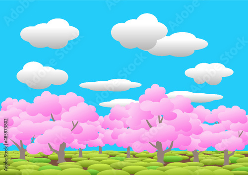 桜並木の風景　ai
