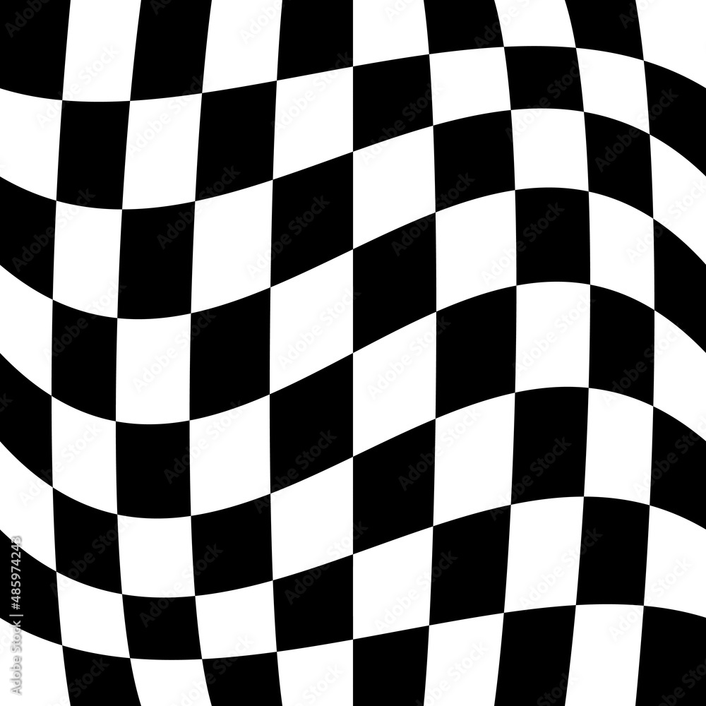 A slightly curved checkerboard that can still be seamless. Vector.