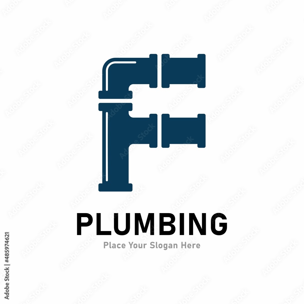 letter f plumbing logo vector design. Suitable for pipe service, drainage, sanitation home, and service company 