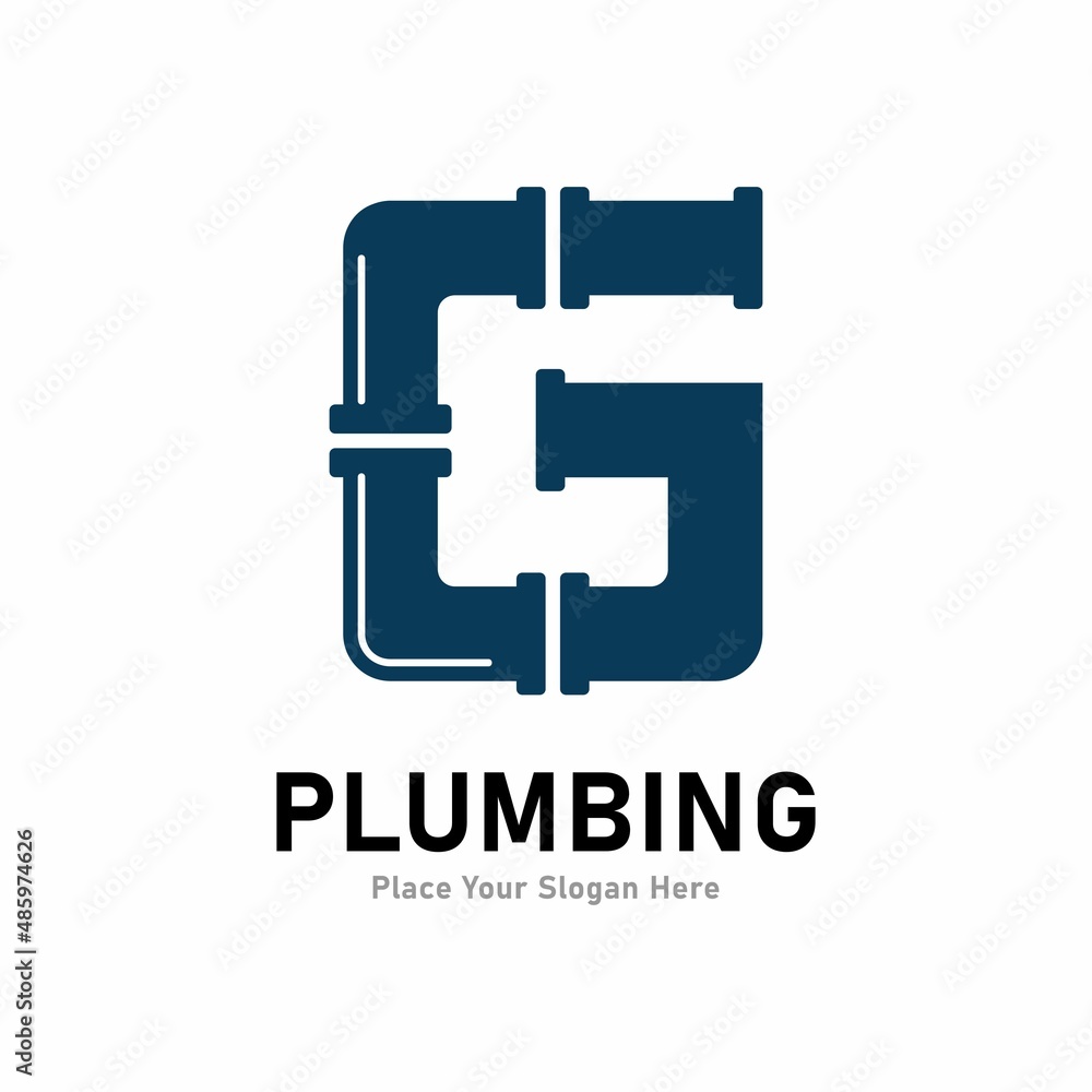 letter g plumbing logo vector design. Suitable for pipe service, drainage, sanitation home, and service company letter g plumbing logo vector design. Suitable for pipe service, drainage, sanitation home, and service company