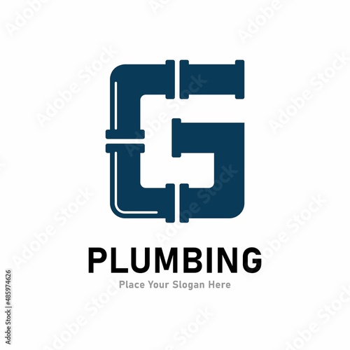 letter g plumbing logo vector design. Suitable for pipe service, drainage, sanitation home, and service company 