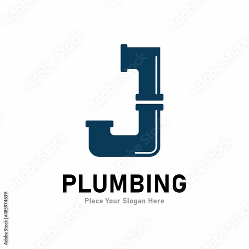 letter j plumbing logo vector design. Suitable for pipe service, drainage, sanitation home, and service company 