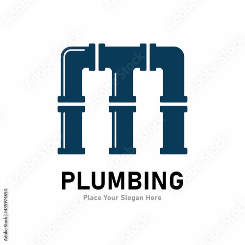 letter m plumbing logo vector design. Suitable for pipe service, drainage, sanitation home, and service company 