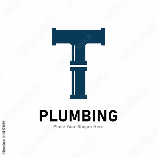 letter t plumbing logo vector design. Suitable for pipe service, drainage, sanitation home, and service company 