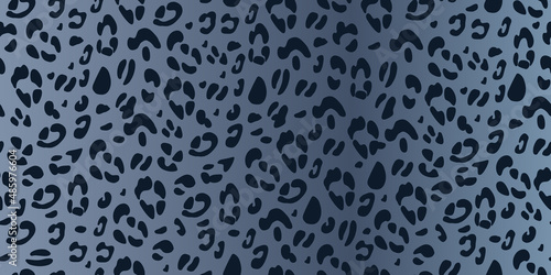 Denim leopard seamless pattern. Ideal for printing on fabric and paper. Vector animalistic background