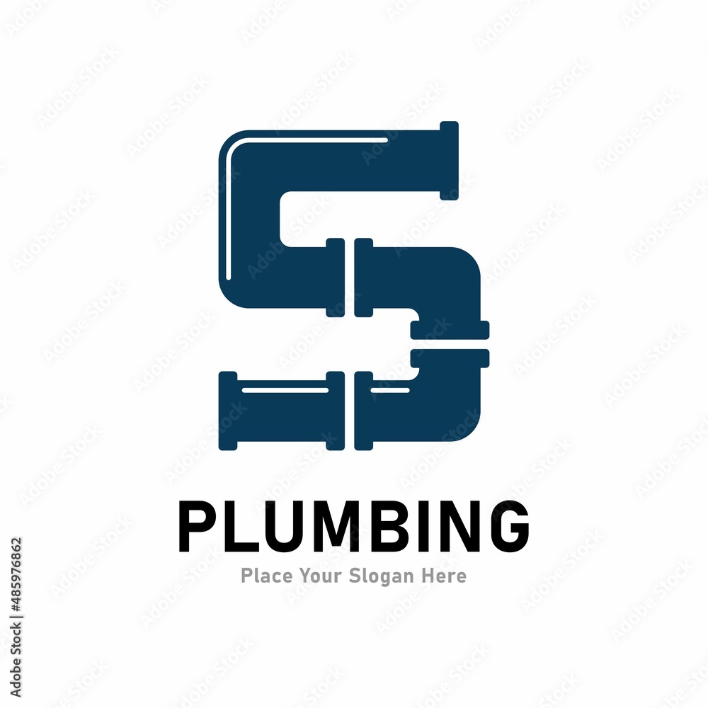 number 5 plumbing logo vector design Suitable for pipe service, drainage, sanitation home, or service company number 5 plumbing logo vector design Suitable for pipe service, drainage, sanitation home, or service company