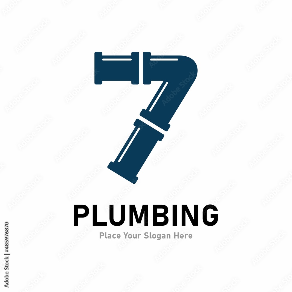 number 7 plumbing logo vector design Suitable for pipe service, drainage, sanitation home, or service company number 7 plumbing logo vector design Suitable for pipe service, drainage, sanitation home, or service company
