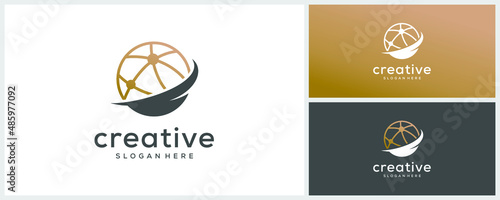 World globe technology logo template