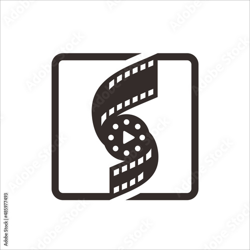Creative Cinema Letter S Logo. Cinema Logo Design Vector Template