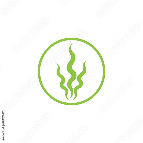 seaweed and seafood logo and icon vector