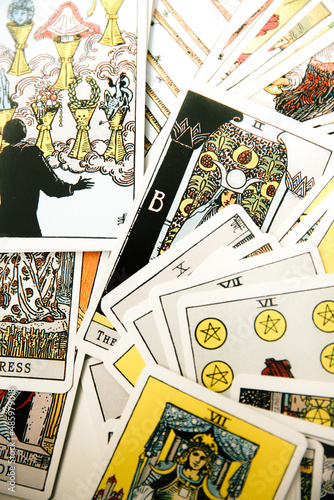 Tarot cards close-up, arcana tarot decks