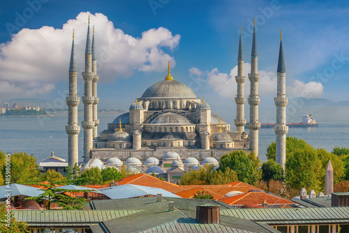 The Sultanahmet Mosque (Blue Mosque) in Istanbul, Turkey photo