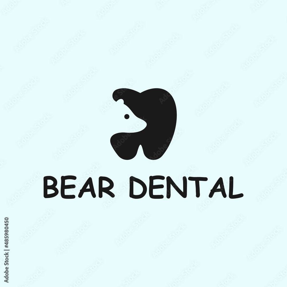 bear dental logo. dentist logo