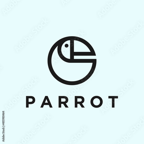 parrot line logo. animal logo