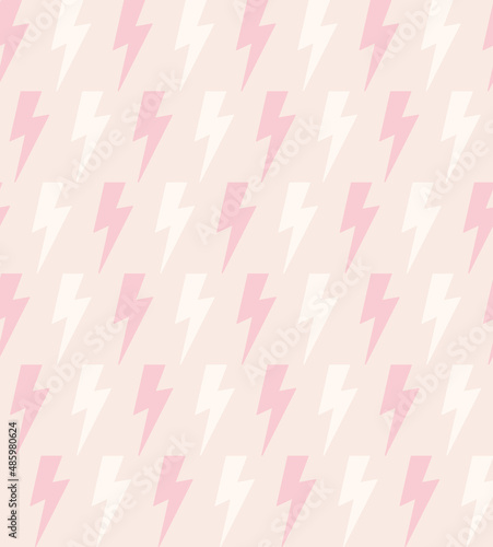 Seamless pattern of electric lightning figures in pastel tones