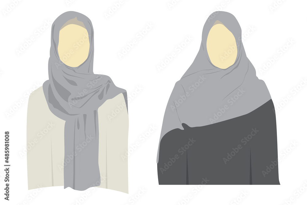 hijab women simple vector illustration 