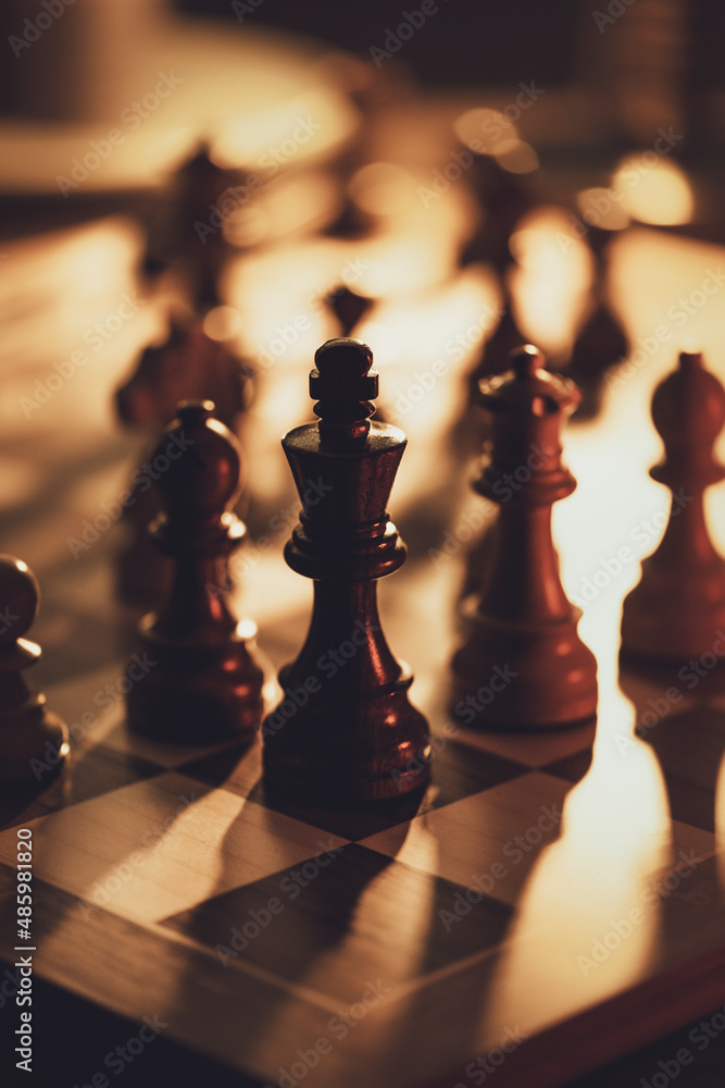 Chess pieces on the chessboard Chess pieces on the chessboard