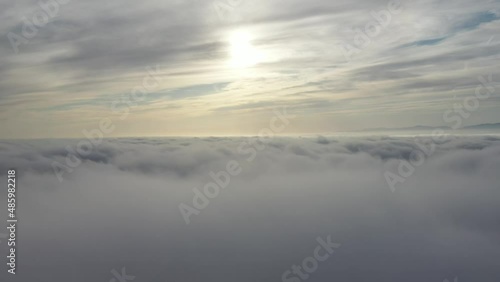 Wallpaper Mural Layer Of White Clouds Against Dramatic Sunset Sky. Aerial Shot Torontodigital.ca