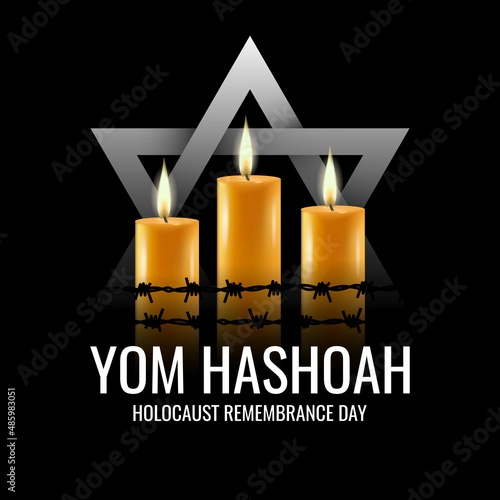 Vector Illustration of Yom HaShoah (Holocaust Remembrance Day) 
 photo