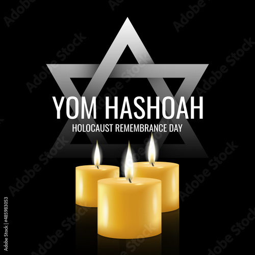 Vector Illustration of Yom HaShoah (Holocaust Remembrance Day) 
 photo