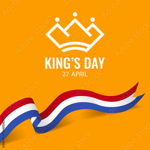 Vector illustration on the theme King's Day in Amsterdam
