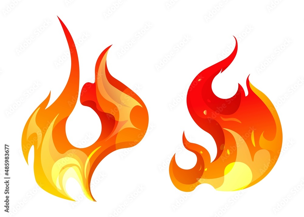 Fire and flames, blazing and exploding icon vector Fire and flames, blazing and exploding icon vector