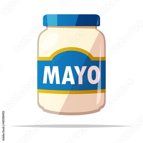 Jar of mayonnaise vector isolated illustration