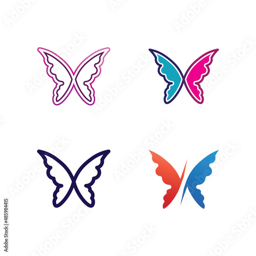 Vector Butterfly conceptual simple, colorful icon. Logo. Vector illustration