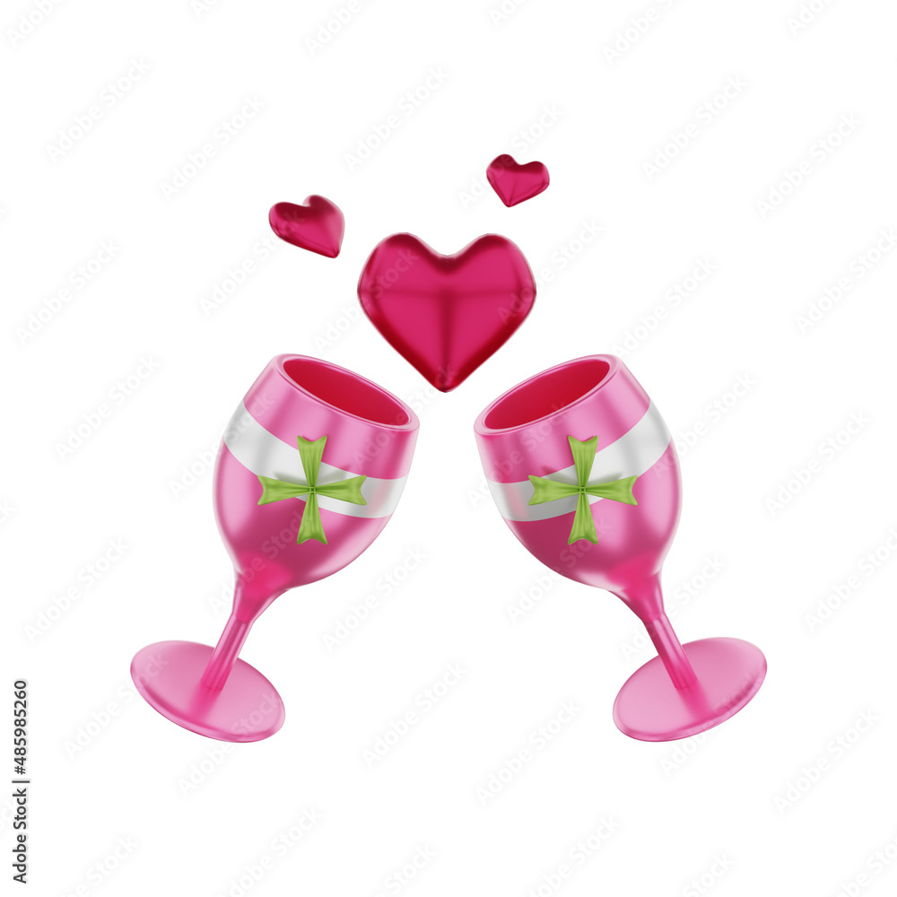 3d rendering Toast glasses icon 3d rendering Toast glasses icon