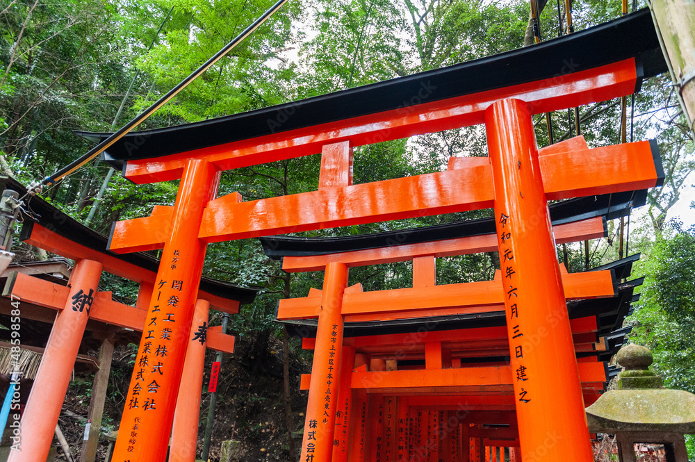 Impression of the many Torii of the Fushimi Inari Shrine in Kyoto, Japan. Impression of the many Torii of the Fushimi Inari Shrine in Kyoto, Japan.