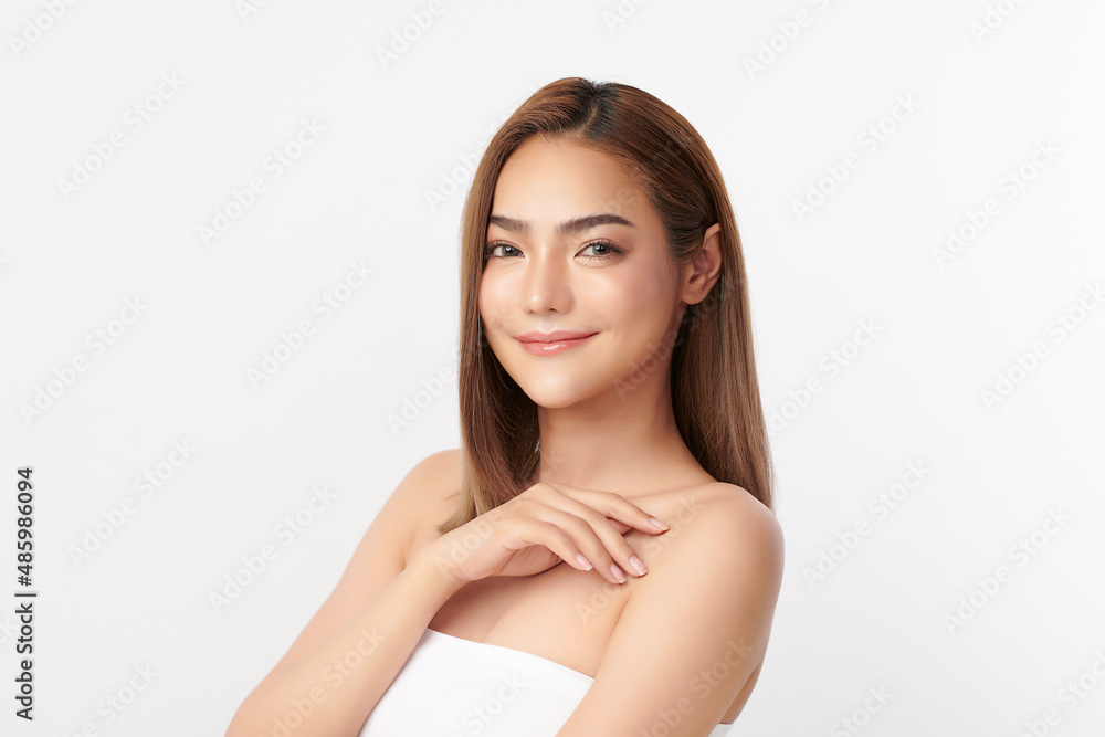 Beautiful young asian woman with clean fresh skin on white background, Face care, Facial treatment, Cosmetology, beauty and spa, Asian women portrait. Beautiful young asian woman with clean fresh skin on white background, Face care, Facial treatment, Cosmetology, beauty and spa, Asian women portrait.