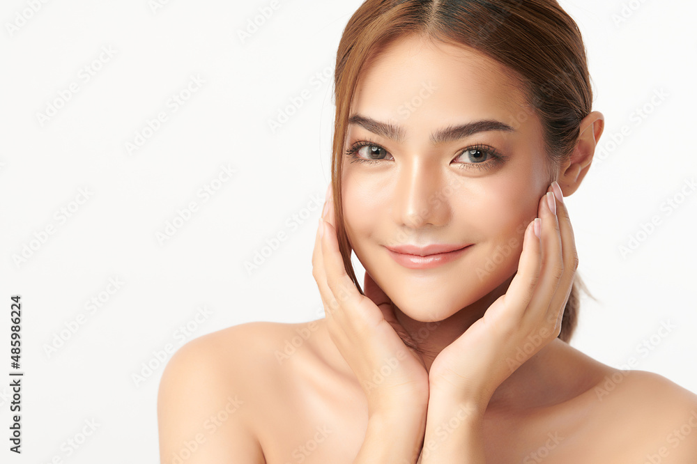 Beautiful young asian woman with clean fresh skin on white background, Face care, Facial treatment, Cosmetology, beauty and spa, Asian women portrait. Beautiful young asian woman with clean fresh skin on white background, Face care, Facial treatment, Cosmetology, beauty and spa, Asian women portrait.