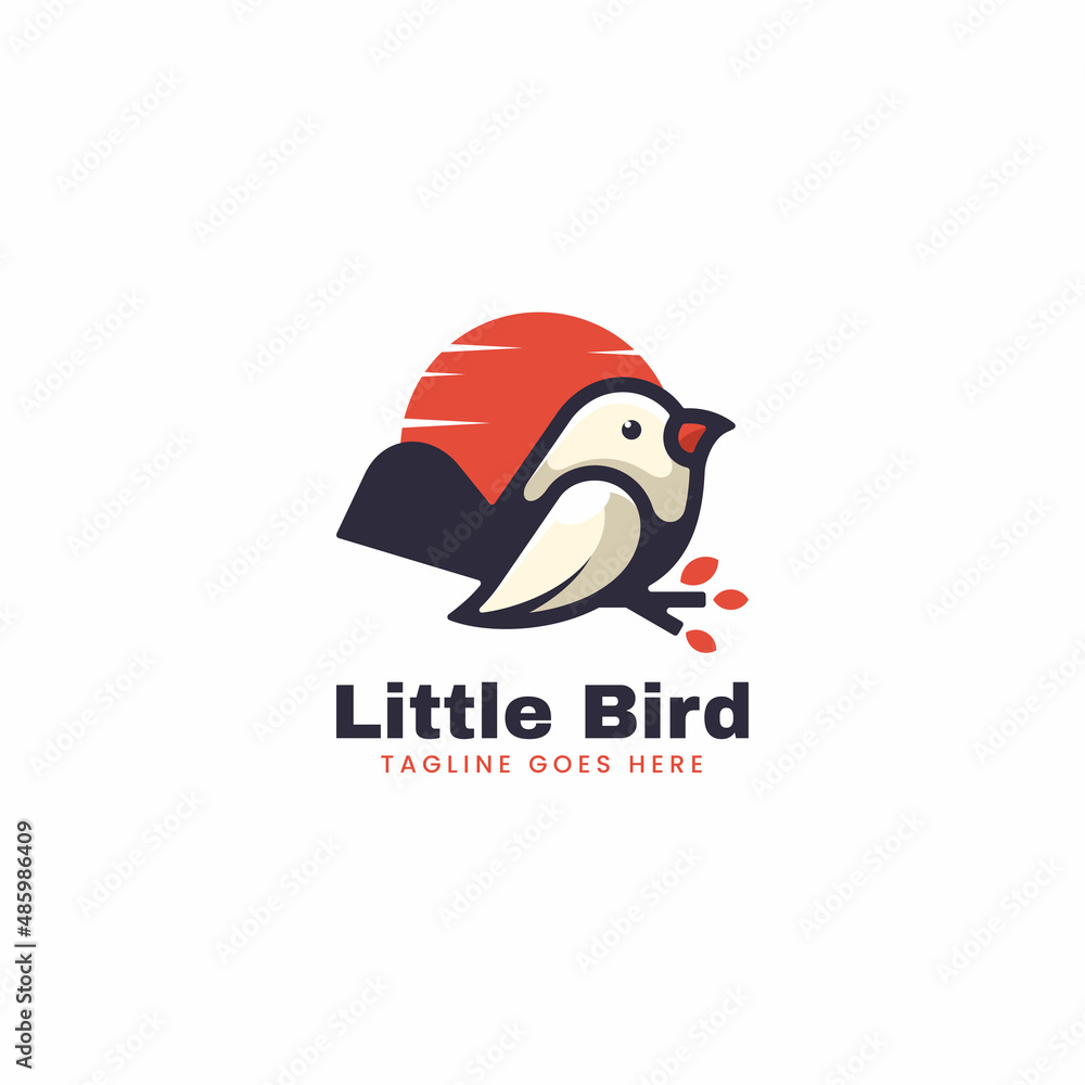 Vector Logo Illustration Bird Simple Mascot Style. Vector Logo Illustration Bird Simple Mascot Style.