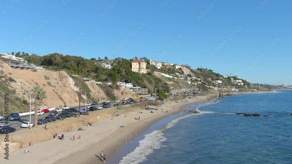 Pacific Palisades Beach | California Coastline | PCH 1 Highway | Aerial Flyby | Sunny Day Pacific Palisades Beach | California Coastline | PCH 1 Highway | Aerial Flyby | Sunny Day