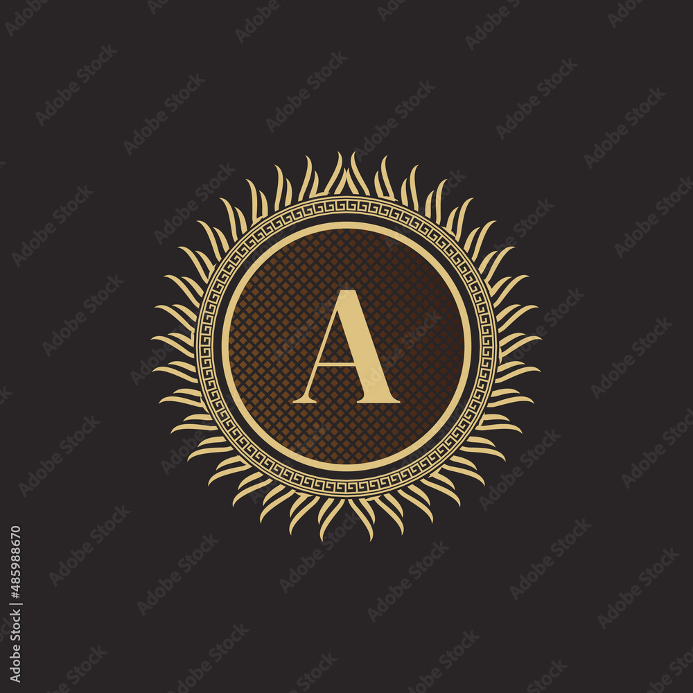 Emblem Letter A Gold Monogram Design. Luxury Volumetric Logo Template. 3D Line Ornament for Business Sign, Badge, Crest, Label, Boutique Brand, Hotel, Restaurant, Heraldic. Vector Illustration Emblem Letter A Gold Monogram Design. Luxury Volumetric Logo Template. 3D Line Ornament for Business Sign, Badge, Crest, Label, Boutique Brand, Hotel, Restaurant, Heraldic. Vector Illustration