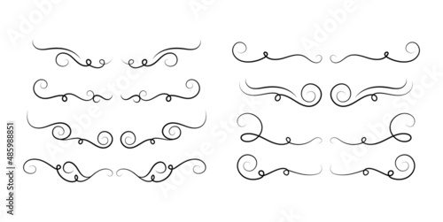 Hand Drawn Borders Elements Set Collection, floral Swirl ornament Vector