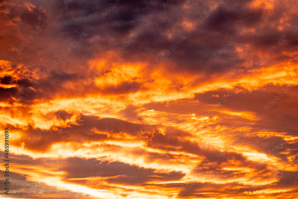 Scenic view of dramatic cloud at sunset