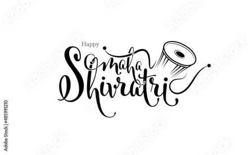 Happy Maha Shivratri Greeting Background, Maha Shivratri Text Typography