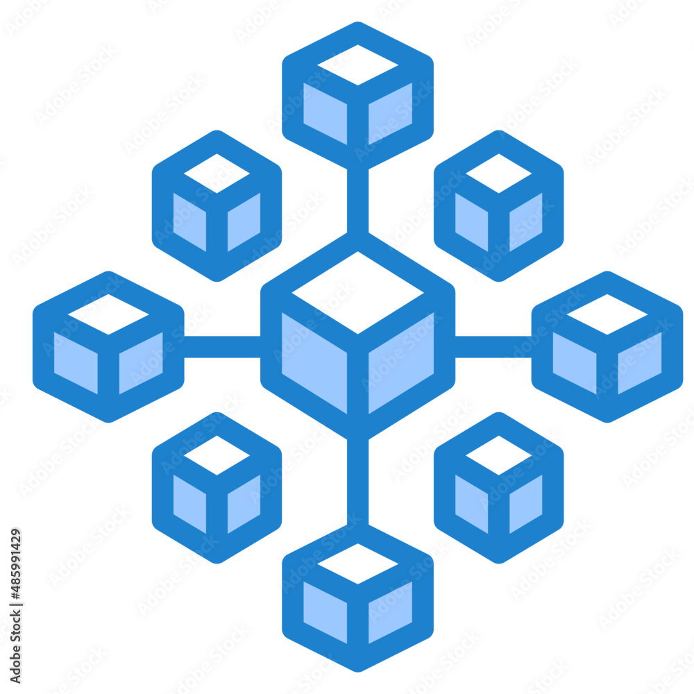 blockchain blue style icon blockchain blue style icon