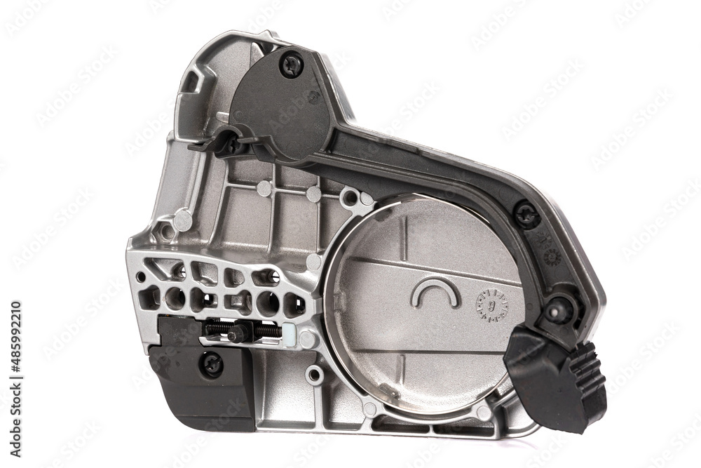 Obraz premium aluminum crankcase for chainsaw on white background
