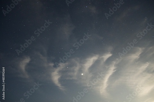 sky of cloudy night. view from the top of mountain