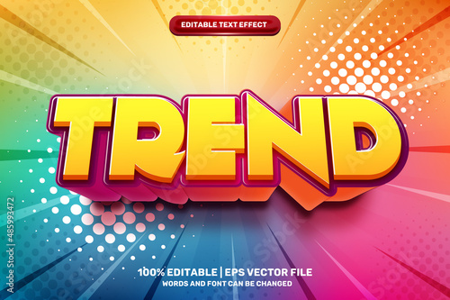 colorfull trend cartoon Bold 3D Editable text Effect Style