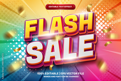 colorfull flash sale Bold 3D Editable text Effect Style